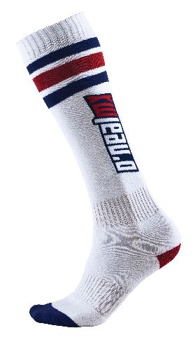 Podkolenky Pro MX Socks RETRO bílá/modrá/červená