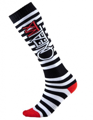 Podkolenky Pro MX Socks STRIPE černá/bílá