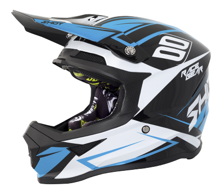 SHOT RACE GEAR 2018  HELMA FURIOUS ALERT BLACK/BLUE BRILLANT