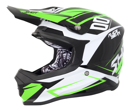 SHOT RACE GEAR 2018  HELMA FURIOUS ALERT BLACK/GREEN BRILLANT