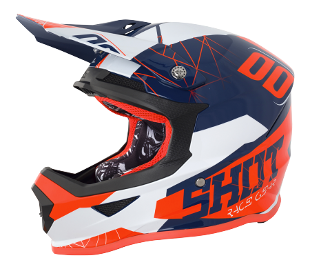 SHOT RACE GEAR 2018  HELMA FURIOUS SPECTRE BLUE/ NEON ORANGE BRILLANT