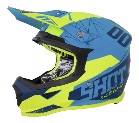 SHOT RACE GEAR 2018  HELMA FURIOUS SPECTRE BLUE/ NEON YELLOW MAT