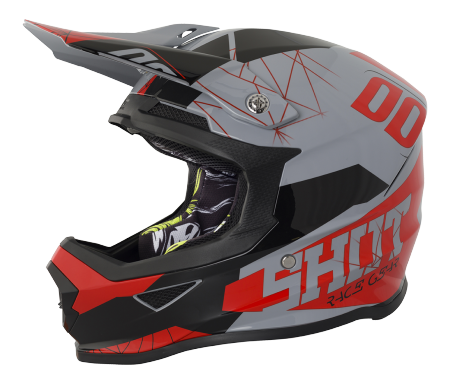 SHOT RACE GEAR 2018  HELMA FURIOUS SPECTRE GREY/RED BRILLANT