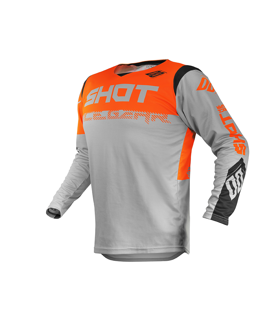 SHOT RACE GEAR 2020 DRES CONTACT TRUST - SVĚTLE ŠEDÁ NEON ORANŽOVÁ